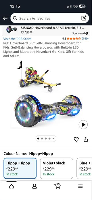 Hoverboard patinete eléctrico con silla