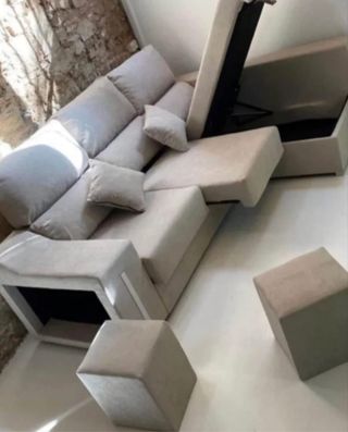 Armario blanco y marrón madera