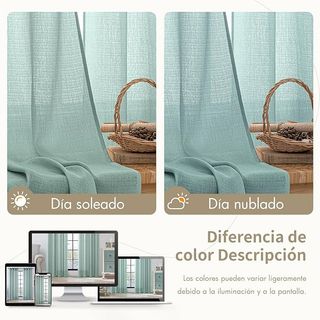 Cortinas MIULEE Verdes Lino Poliéster