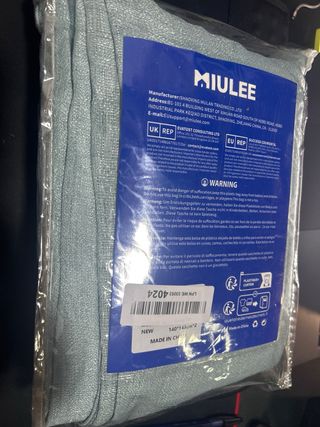 Cortinas MIULEE Verdes Lino Poliéster