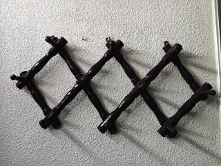 Perchero extensible vintage madera 10 ganchos