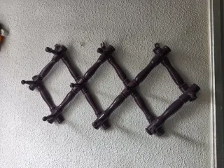 Perchero extensible vintage madera 10 ganchos