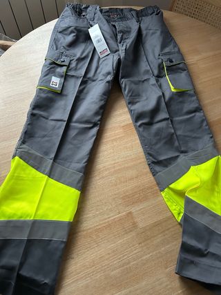 Pantalón Hombre Gris/Amarillo