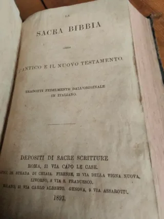 Bibbia anno 1893 originale