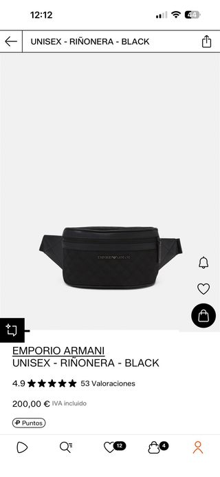 Riñonera Emporio Armani Negra