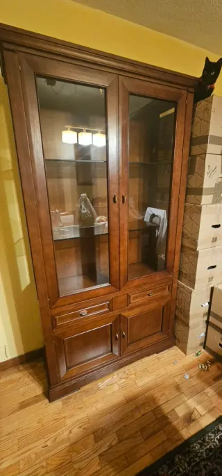 Vitrina con cajonera y luz