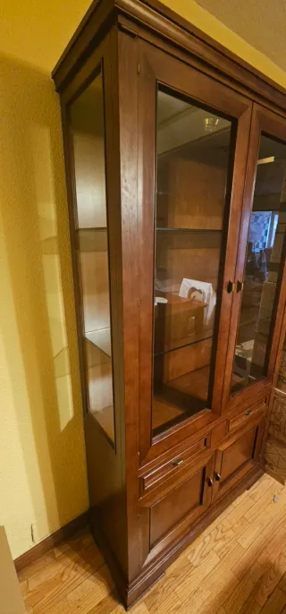 Vitrina con cajonera y luz