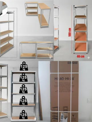 Scaffale Metallico Carico Pesante 180x90x40