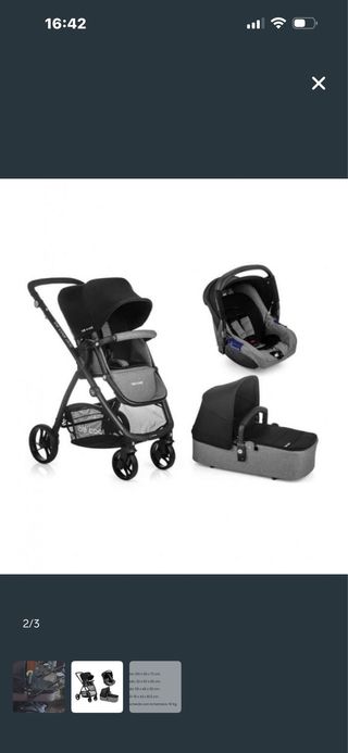 Cochecito Bee Cool + Capazo + Silla Grupo 0
