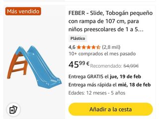 Tobogán infantil azul y naranja