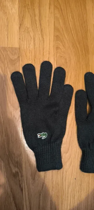 Guantes Lacoste Originales Gris oscuro y Verde