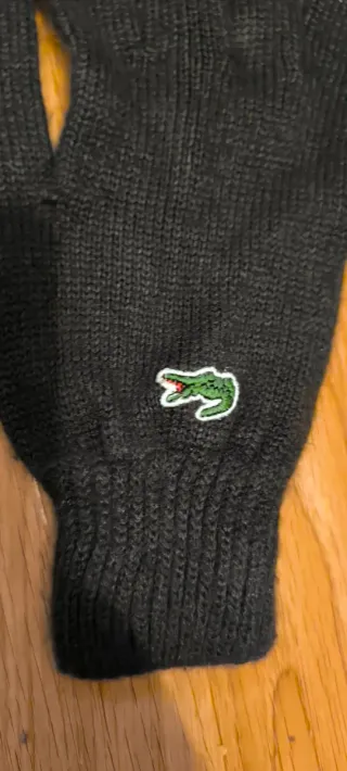 Guantes Lacoste Originales Gris oscuro y Verde