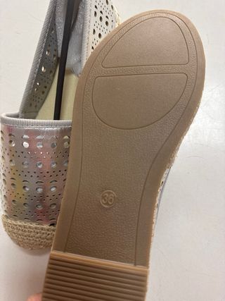 Zapatos planos plateados mujer