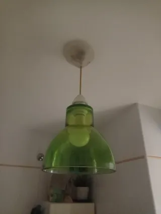 Lámpara colgante verde cristal