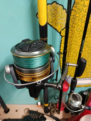 Combo pesca black cat carretes+caña+plantadores