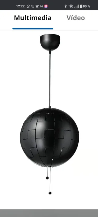 Lámpara Techo Ikea PS 2014 Negra