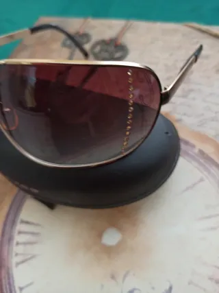 Gafas de sol vintage mujer doradas