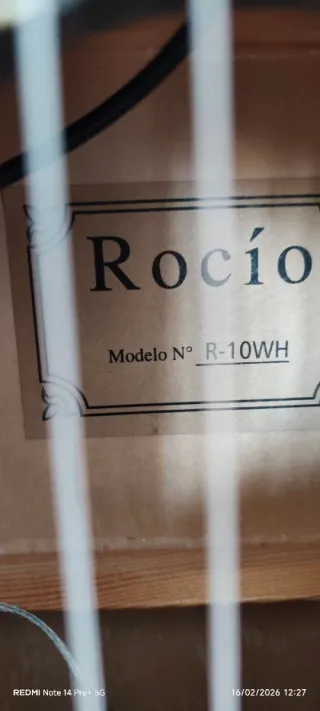 Guitarra amplificada  Clásica Rocio R-10WH Blanca