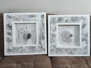 Cuadros Decorativos Plata y Blanco