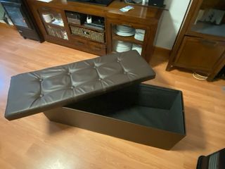 Puff baúl marrón polipiel