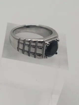 Anillo Acero Quirúrgico con onix Negro