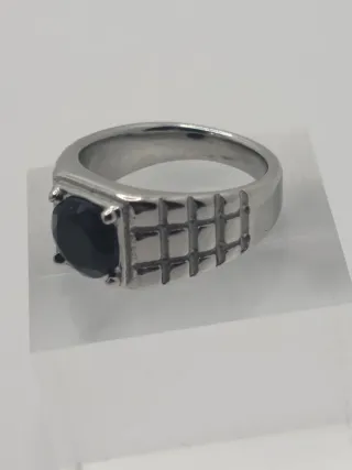 Anillo Acero Quirúrgico con onix Negro