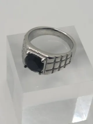 Anillo Acero Quirúrgico con onix Negro