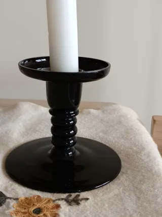 Candelabro de cristal negro sueco