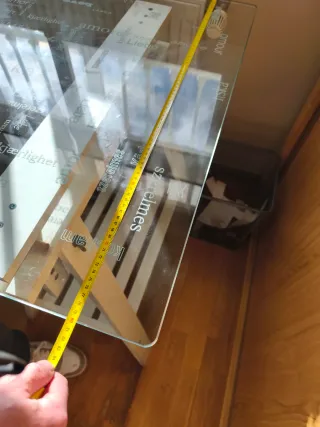 Mesa escritorio 1.5 cm x 89 cm Cristal y madera.