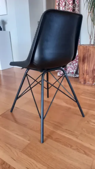 4 Sillas Piel Negra Maison Du Monde