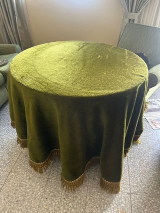 Mesa camilla redonda madera y cristal