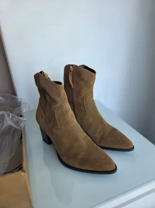 Botas ADRI piel Mango marrones talla 40
