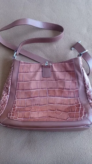 Bolso Lamarthe Piel Cocodrilo Marrón