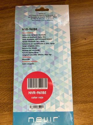Auriculares Bluetooth Nevir NVR-961BERS