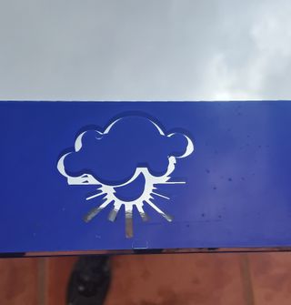 Espejo de baño azul