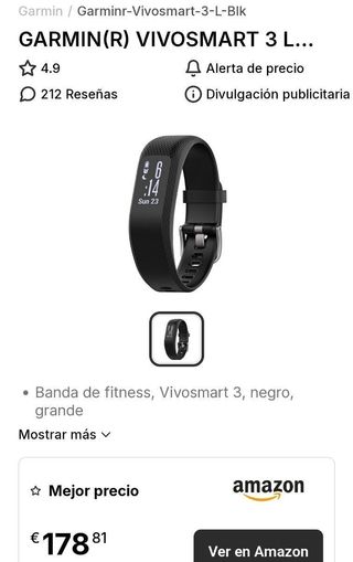 Garmin Vivosmart 3 - Pulsera Fitness Negra