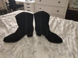 Botines de gamuza piel negros