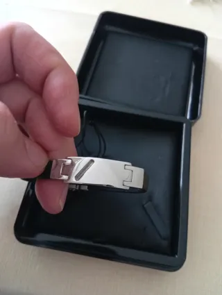 Pulsera Lotus Style Negra y Plateada