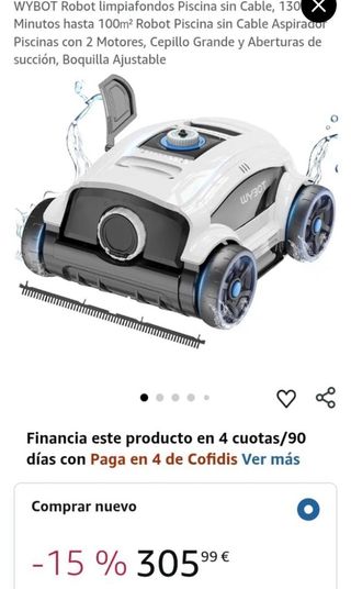 WYBOT Robot Limpiafondos Piscina 130 min