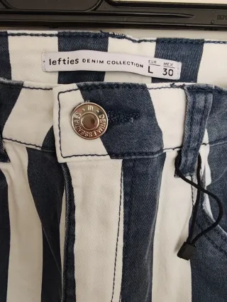 Falda vaquera Lefties rayas azul y blanco Talla L