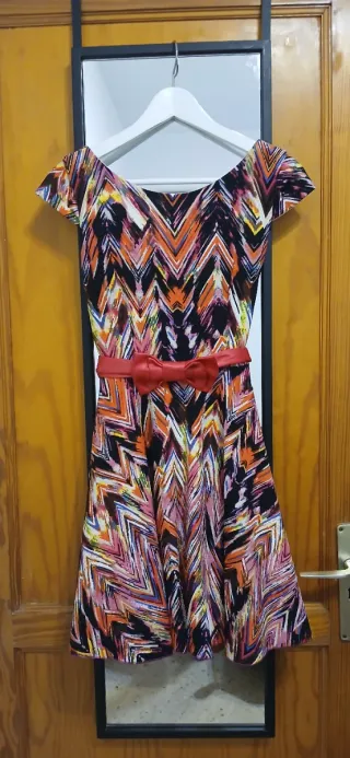 Vestido corto estampado multicolor