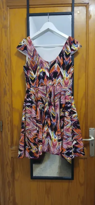 Vestido corto estampado multicolor