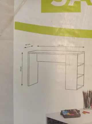 Midori Escritorio con estantería Reversible 100 cm