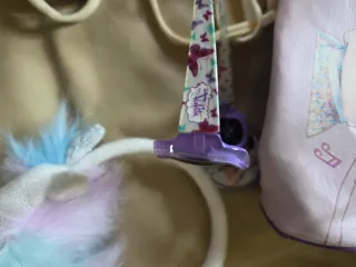 Borsa bambina set occhiali Paraorecchie unicorno