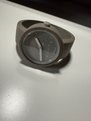 Orologio O bag grigio con quadrante glitter