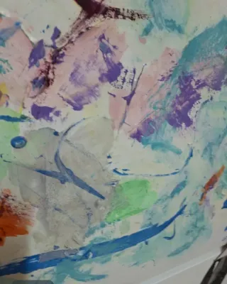 Set di 2 quadri astratti multicolore