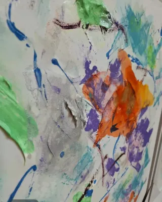 Set di 2 quadri astratti multicolore