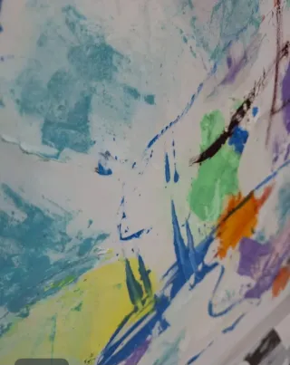 Set di 2 quadri astratti multicolore