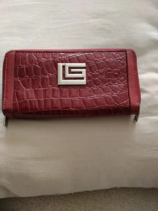 Cartera mujer granate imitación cocodrilo