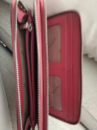 Cartera mujer granate imitación cocodrilo